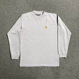 Carhartt Light Gray Brand Logo Long Sleeves